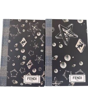 Fendi Midnight Blue and Silver Geometric Notebooks SET